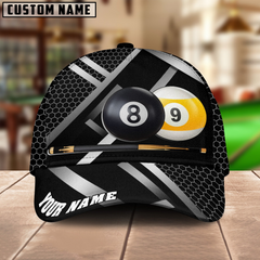 Maxcorners Billiards Metalic Style Multicolor Personalized Name 3D Cap