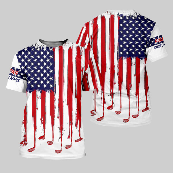 Maxcorners American Flag Custom Golf Polo Shirt, Funny Golf Shirt, Gift For Golfers