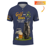 Maxcorners Golf and Beer That's Why I'M Here Golf Polos - White Golf Shirts For Men - Womens Golf Shirt