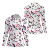 Maxcorners Par Then Bar Flamingo Womens Golf Polo Shirt, Golfing Apparel, Womens Golf Gifts