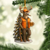 Maxcorners Deer Hunter Christmas Ornament, Custom Name Hunting Ornament, Beer & Buck Holiday Decor, Gift for Hunters and Outdoorsmen