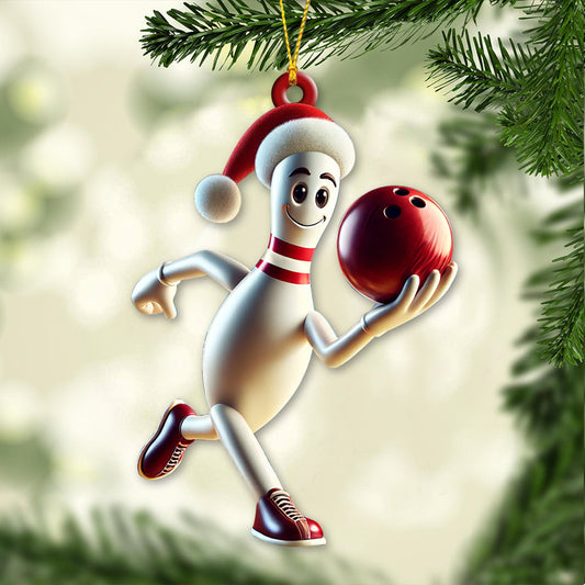 Maxcorners Custom Name Bowling Ornament, Bowling Lover Christmas Gift 2D Flat LM2211