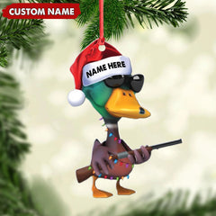 Maxcorners Personalized Funny Duck Hunting Acrylic Christmas Ornament Custom Gift for Hunters & Outdoor Lovers LM0110