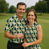 Maxcorners Green And White Argyle Pattern St Patrick's Day Golf Shirt, Women's Golf Shirts, Ladies Golf Polos