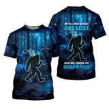 Maxcorners Not All Who Wander Are Lost Bigfoot Men's Golf Polo Shirt, Funny Golf Shirt, Dad Golf Gift