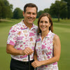 Maxcorners Pink Cowgirl Western Party Icons Golf Polo Shirt, Golf Shirts For Women, Ladies Golf Shirt LM1507