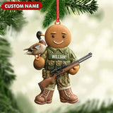 Maxcorners Personalized Hunter Gingerbread Christmas Ornament - Funny Acrylic Holiday Decor Gift LM0411