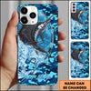 Maxcorners Fishing Phone Case Fishing Camo Phone Case Personalized Name (8 Fish Species)