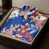 Maxcorners Royal Blue Japanese Floral Pattern Golf Shirt, Women’s Golf Polo, Ladies Golf Tops LM1507
