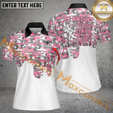 Maxcorners Pink Camo I Know I Bowl Bowling Jersey Customized Name, Team Name 3D Shirt For Women