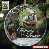 Maxcorners Fishing In Heaven - Memorial Personalized Acrylic Photo Ornament