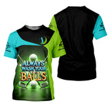 Maxcorners Always Wash Your Balls Custom Golf Polo Shirt, Funny Golf Shirt, Mens Golf Gift