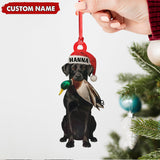 Maxcorners Personalized Hunting Dog Christmas Ornament with Duck - Custom Name Lab Retriever Holiday Decor LM0411