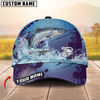 Maxcorners Fishing Blue Wave Personalized Cap (13 Breeds)