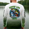 Maxcorners Rippin' Lips & Takin' Sips - Bass Fishing Shirt, Fishing UPF Shirts, Funny Fishing Shirt