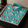 Maxcorners Teal Custom Photo Golf Icons Polo Shirt, Golf Tops For Women, Printed Golf Shirt LM1507