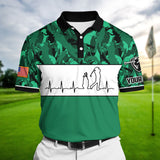 Max Corner Pride Heart Beat Golf Lover, Cool Polo 3D AOP For Lovers Multicolor Custom Name