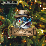 Maxcorners Gone Fishing Fishing Bass Fish Fisherman - Personalized Acrylic Ornament