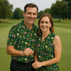 Maxcorners St Patrick's Day Leprechaun Golf Pose Irish Flags Shamrock Golf Shirt, Women's Golf Shirts, Ladies Golf Polos