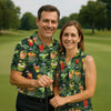Maxcorners Tropical Cocktail Coconut And Palm Leaf Golf Polo, Hawaiian Golf Shirt, Golf Polo For Women LM1507
