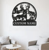 Maxcorners Personalized Deer, Fish & Duck Hunting Metal Sign WITH LED/WITHOUT LED, Rustic Wildlife Wall Decor for Cabin, Lodge, or Mancave LM0110