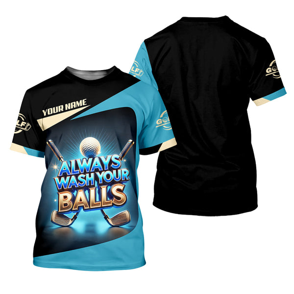 Maxcorners Always Wash Your Balls Custom Golf Shirts, Mens Golf Gift, Funny Golf Shirt