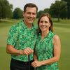 Maxcorners Shamrock St Patrick's Day Light Green Golf Shirt, Polo Shirts For Men, Golf Shirts For Men, Golfing Apparel