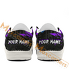Maxcorners Billiards Ball 8 Black Stains Grunge Purple Pattern Personalized Name Canvas Loafer Shoes