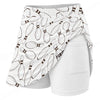 Maxcorners Customized Bowling Trouser Skirts With Shorts Underneath, Bowling Pencil Sketch Pins With Pockets