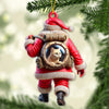 Maxcorners Custom Name Santa and Pet Ornament, Pet Lover Christmas Gift 2D Flat LM2111