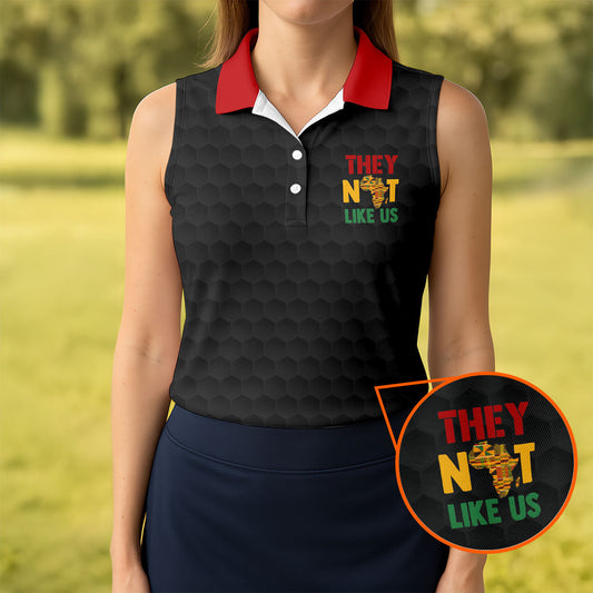 Maxcorners Juneteenth They Not Like Us Africa Performance Golf Polo Shirt, Golf Shirts For Women, Women's Golf Apparel LM1507