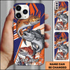 Maxcorner Fishing Dynamic Splash Comic Style Personalized Name 3D Phone Case (10 Fish Species)