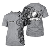 Maxcorners Strike Grey Tribal Tattoo Custom Men's Golf Polo Shirt, Funny Golf Shirt, Dad Golf Gift
