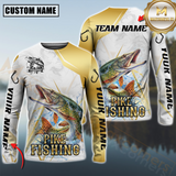 Maxcorners Pike Fishing Lightweight Performance Shirt For Anglers Personalized Name, Team Name 3D Long Sleeve Shirt