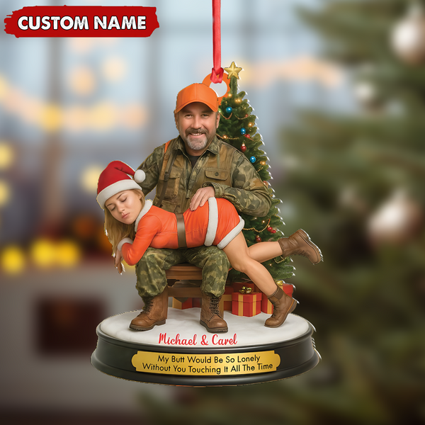 Maxcorners Personalized Funny Hunter Couple Christmas Acrylic Ornament - Custom Name Christmas Gift for Him or Her LM0411