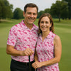 Maxcorners Pink Cowgirl Boots Hat Pattern Hawaiian Golf Shirt, Golf Polo For Women, Women’s Golf Apparel LM1507