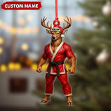 Maxcorners Personalized Karate Deer Ornament, Custom Name Martial Arts Christmas Decoration

 LM0411