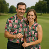 Maxcorners Cute Pig Tropical Monstera Hawaiian Golf Polo Shirt, Golf Shirts For Women, Women's Golf Apparel LM1507
