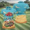 Maxcorners Christmas In July Santa Beach Christmas Golf Shirt, Women's Golf Tops, Hawaiian Golf Shirt, Printed Golf Shirt LM1507