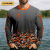 Maxcorners Skull Camo Personalized Fishing Shirt, Skeleton Angler, Skeleton Fisherman, Fishing Shirts For Men