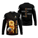 Maxcorners Golf And Beer Custom Men's Funny Graphic Golf Polo Shirt, Dad Golf Gift