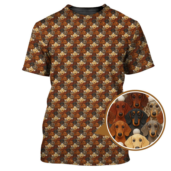 Maxcorners Crazy Golf Shirt For Men, Dachshund Golf Shirt For Golfer, Funny Pattern Golf Shirt