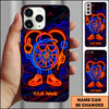Maxcorners Neon Cool Dartboard Character Glow Style Personalized Name 3D Phone Case