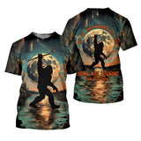 Maxcorners Not All Who Wander Are Lost Funny Bigfoot Men's Golf Polo Shirt, Golfers Gift, Funny Golf Shirt