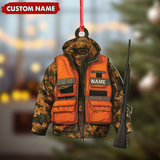 Maxcorners Personalized Hunter Ornament - Custom Camo Jacket Christmas Decoration for Men & Hunters LM0411