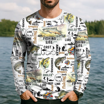 Maxcorners Fishing Life Fishing UPF Shirts, Funny Fishing Shirt, Gift For Fisherman, Fishing Shirts For Men