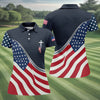Maxcorners Christian American Flag Cross Golf Polo Shirt, Women's Golf Polo, Golf Tops For Women LM1507