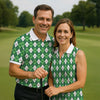 Maxcorners St Patrick's Day Shamrock Argyle Pattern Green And White Argyle Golf Shirt, Polo Shirts For Men, Golf Shirts For Men