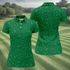 Maxcorners Golf And Beer Lucky Four Leaf Clover St Patrick's Day Green Women's Golf Tops, Golf Gift For Ladies