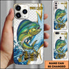 Maxcorners Fishing Phone Case Splash Water Gold Lightning Pattern Personalized Name Phone Case (8 Fish Species)